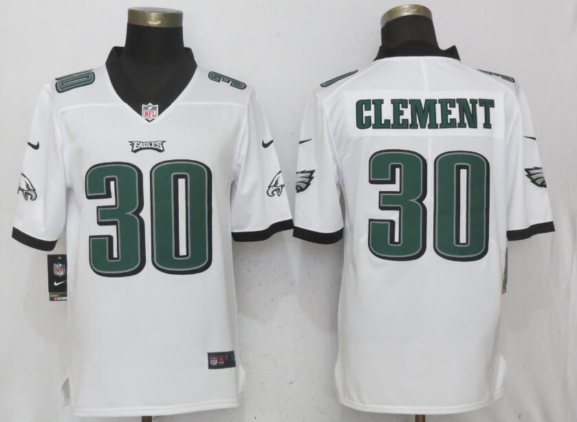 Men Philadelphia Eagles #30 Clement White Vapor Untouchable Limited Nike NFL Jerseys->philadelphia eagles->NFL Jersey
